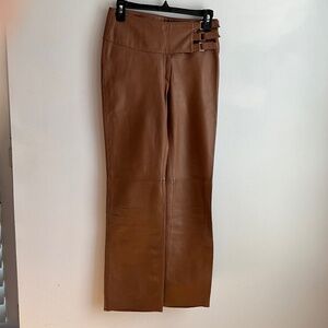 Prandina Brown leather y2k low rise pants